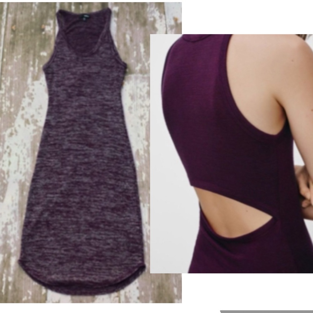 WILFRED FREE ❤️💜Aritzia Marled Heathered Burgundy/Purple YASMIN open back dress